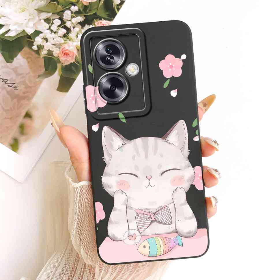 For Oppo A79 5G Case Cartoon Cat Retro Style Silicone Cover For Oppo A79 CPH2553 CPH2557 Shockproof Phone Cases Bumper