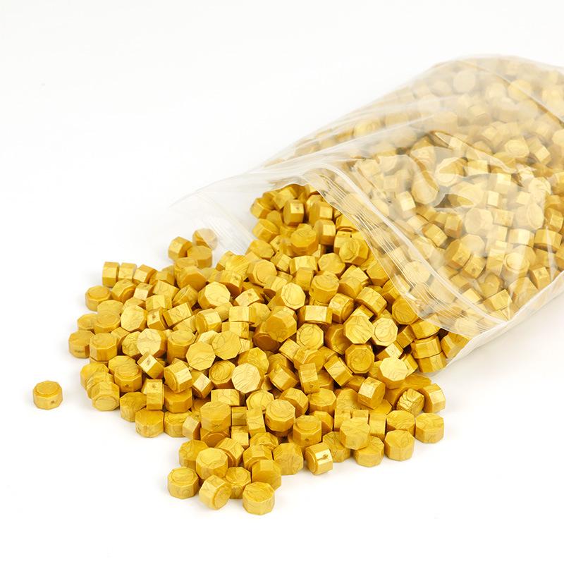 Pearlescent Iridescent Sealing Wax Stamp Set with Octagonal Wax Granules