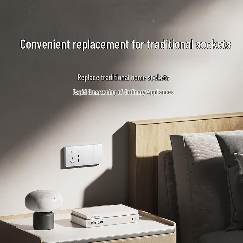 Умная настенная розетка Xiaomi Smart Wall Socket Pro Mesh 2.0 с голосовым управлением, китайская вилка (адаптер в комплекте)