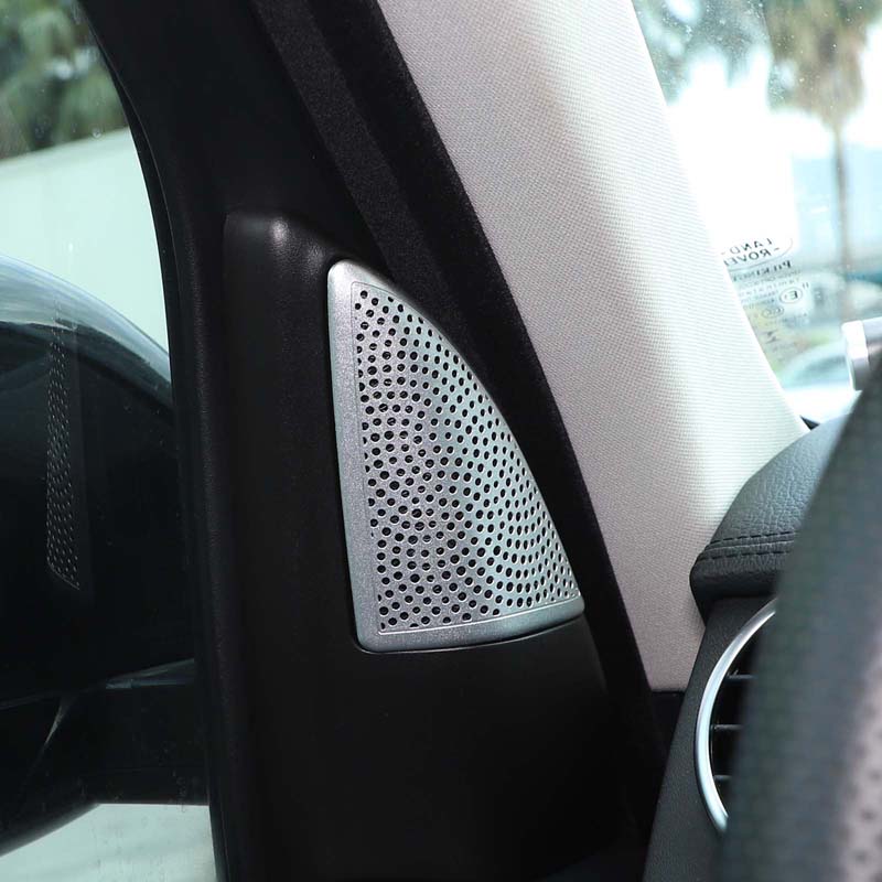 Для Land Rover Discovery 4 2010-2016 нержавеющая сталь серебристого цвета дверь автомобиля на стойке Аудио динамик твитеры крышка отделка автомобиля