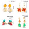 Salircon 5 Styles Retro Hollowout Round Drop Earrings Women Boho Acrylic Bead Tassel Pendant Earring Trendy Jewelry Accessories