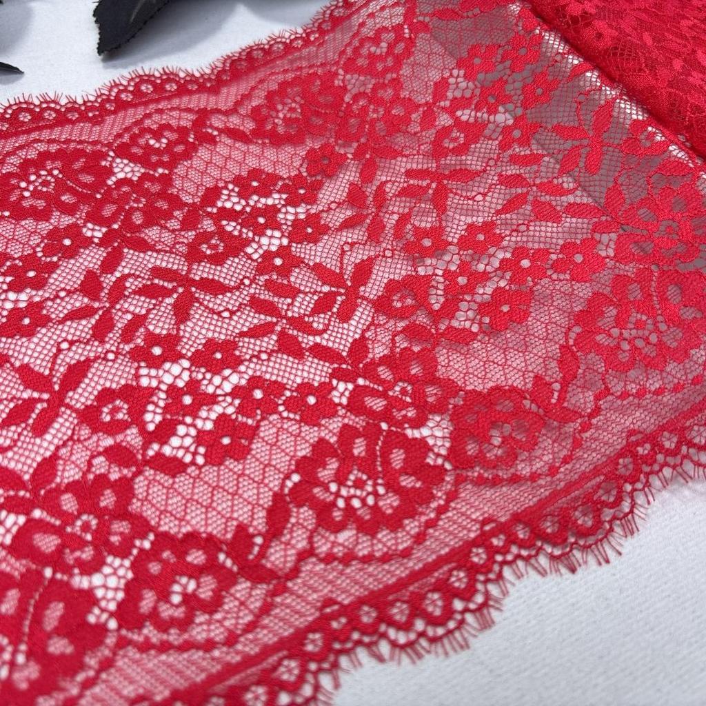 Эластичное кружево шантильи шириной 19,5 см, эластичное кружево спандекс с ресничками для шитья нижнего белья, бюстгальтеров, одежды, рукоделия