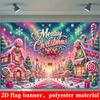 1Pcs Merry Christmas Gingerbread Town Candies Decoration Background Xmas Backdrop Decorations For Photo Studio Booth Party