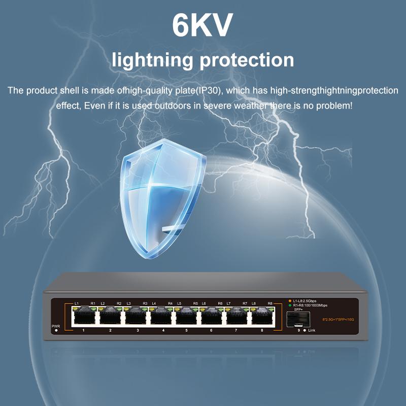 Сетевой коммутатор JT-COM 2.5G, 4/8-портовый Ethernet-коммутатор с 2*10G SFP+, Plug and Play, без вентилятора, для домашней лаборатории