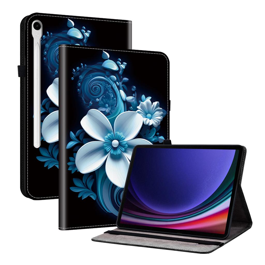 Чехол для планшета из искусственной кожи для Samsung Galaxy Tab S9 FE (10,9 дюйма)-11 стилей! Прочный, с 2 слотами для подставки, держателем для карандашей и слотами для карт, гибкая задняя крышка из ТПУ