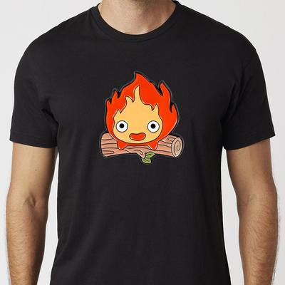 Футболка Calcifer Черная Или Белая Футболка Аниме Унисекс Uneek Футболка