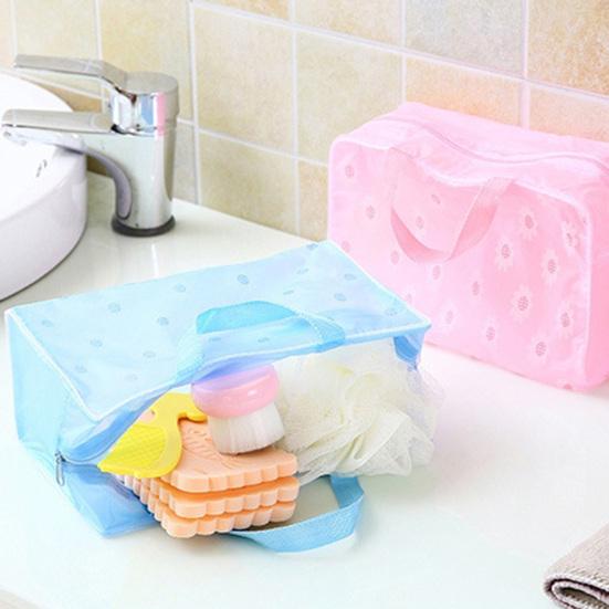 Портативная дорожная водонепроницаемая косметичка с цветком, органайзер для мытья ванны, сумка для хранения