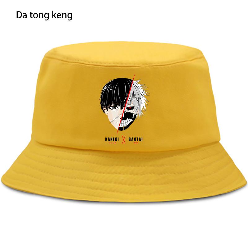 Токийский Гуль Япония Аниме Забавная Кепка-ведро Повседневная Забавная Шляпа от Солнца Harajuku Хлопковая Панама Унисекс Открытый Солнцезащитный Крем Рыбацкая Шляпа