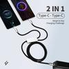 140 Вт 2-в-1 Быстрая зарядка USB-C Male на 8Pin Type-C Male Кабель 1,5 м Жидкий Мягкий Силикон для iPhone 14 15 16 USB-разветвитель Адаптер
