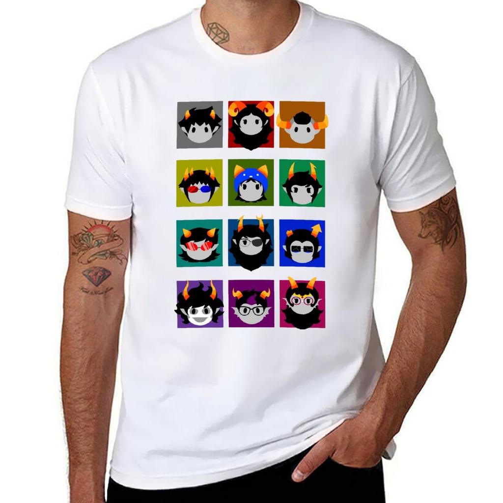 2026 Новая Мода Чиби Homestuck Тролли Футболка Мужская Футболки для Мужчин Повседневная Футболка Мужская Роскошная Высокое Качество Удобная Футболка
