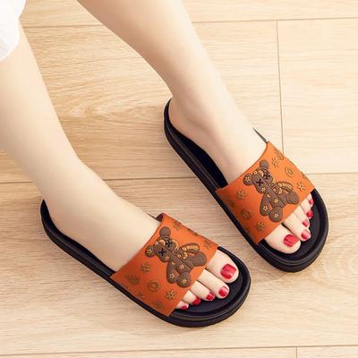 Модные аниме комнатные тапочки с открытым носком для дома, милые женские тапочки и сандалии, ванная платформа, мультяшный корейский стиль F G