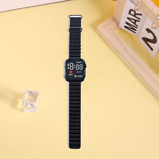 Светодиодные электронные часы с большим экраном, модный квадратный дизайн, точное время, удобные часы с силиконовым ремешком
