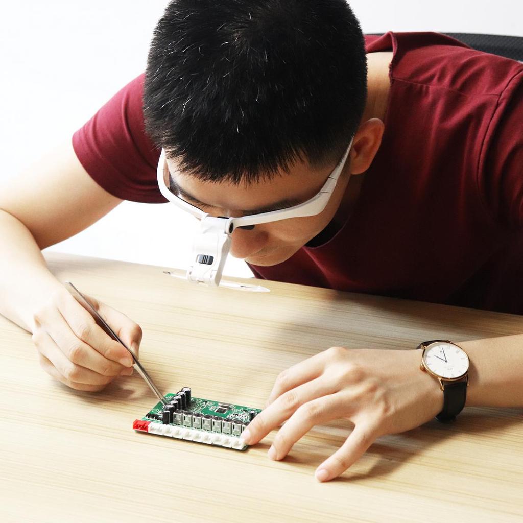 3,5-кратная портативная 5-кратная регулировка коэффициента усиления, регулируемая сменная линза, повязка на голову, лупа для очков