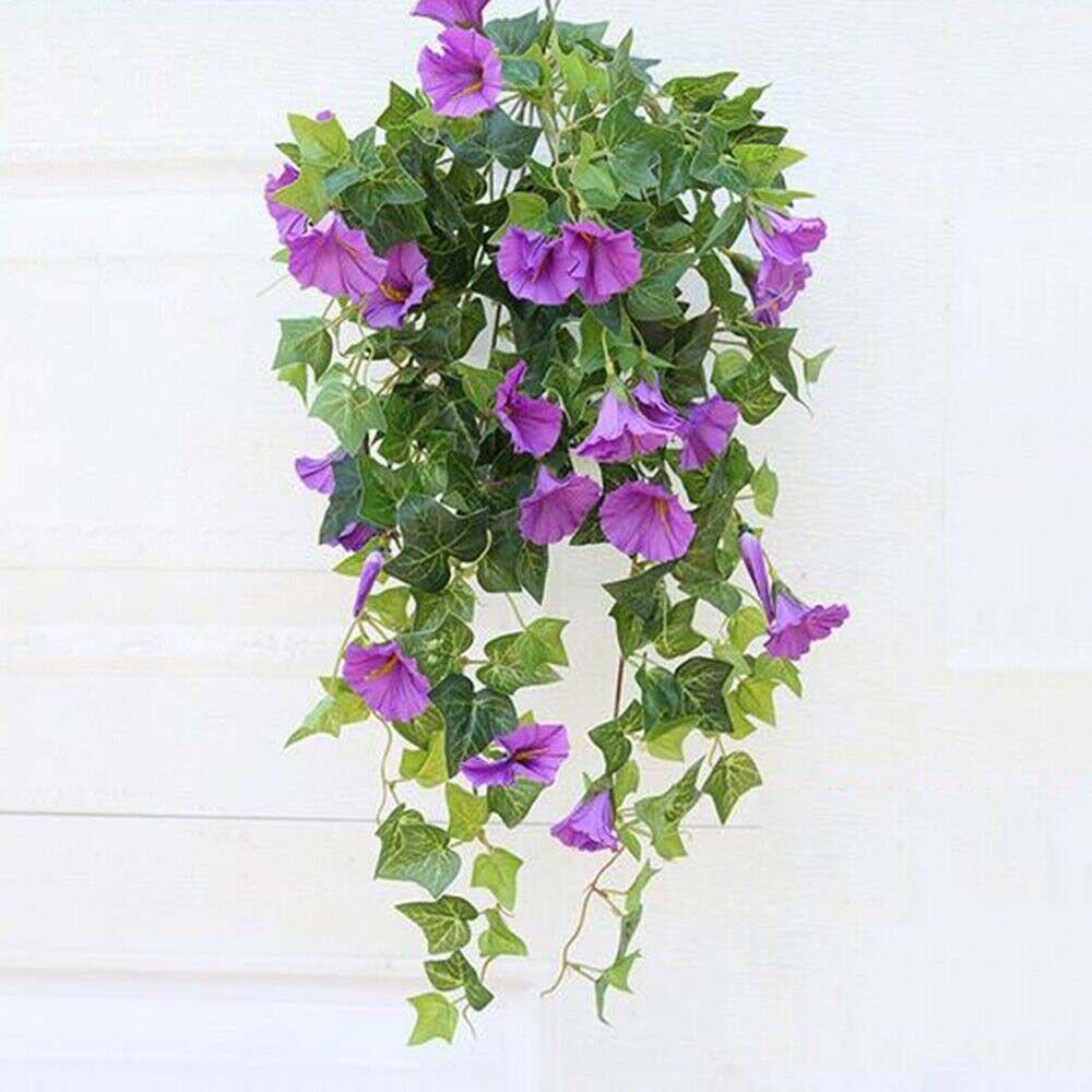 Vine Basket Hanging Home Decor Fake Morning Glory Artificial Plants Silk  flower Artificial Flowers