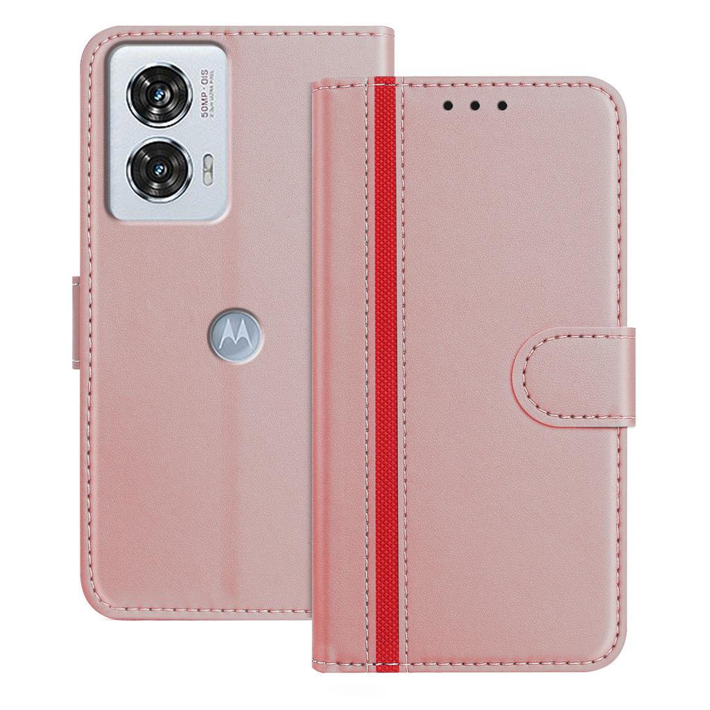 For Motorola Edge 50 Fusion 5G Phone Cases Wallet Stand Color Splicing Leather Cover with Magnetic Clasp