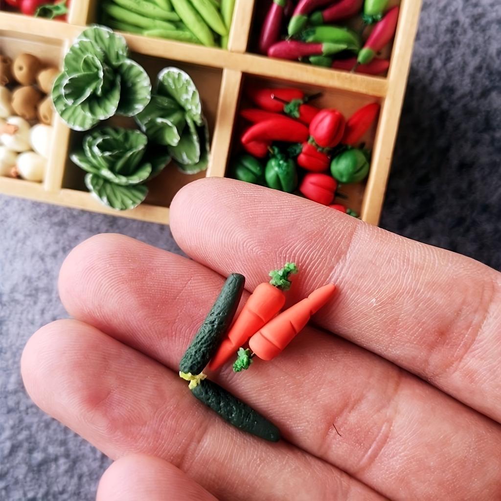 10Pcs Miniature Food Clay Vegetables & Fruits 1:12 Dollhouse Accessories Kitchen Toy Pretend Play Preschool Toy for Boys & Girls