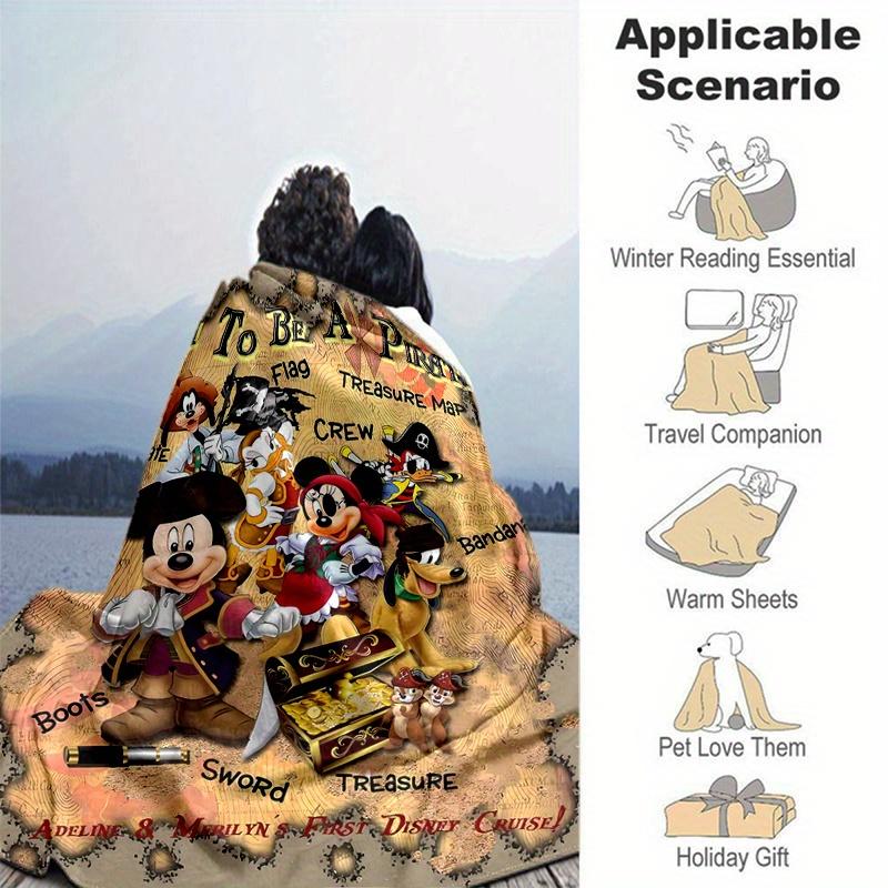 1pc, Mickey and Minnie (13) Home Decor Blanket: A Cozy Flannel Throw for Bedroom, Living Room, Travel, Camping, Car