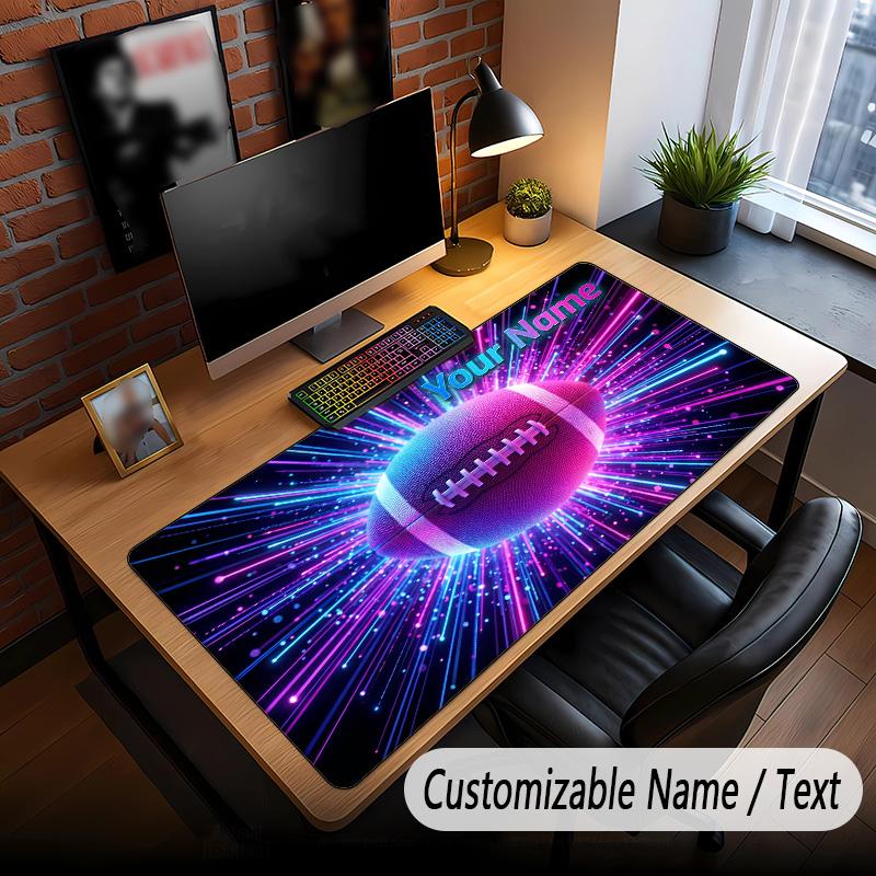 American Football Theme Custom Mouse Pad Personalized With Name Text Customized Desk Mat For Office Home Decor
