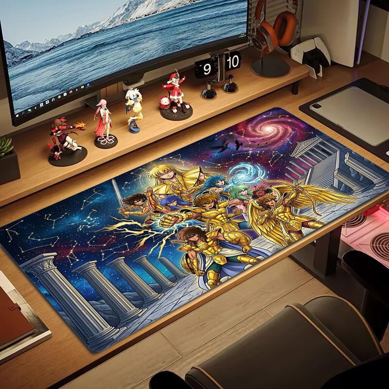 Saint Seiya Color Mouse Pad Large Gaming Table Cushion Non-slip Laptop Tablet Big Mousepad XXL Mat Mini PC Playmat With Lock edge