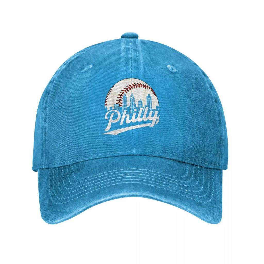 Потертая бейсболка Philly Baseball Lovers в стиле унисекс, винтажная кепка Phillies Denim, шляпа, винтажная кепка для активного отдыха от солнца