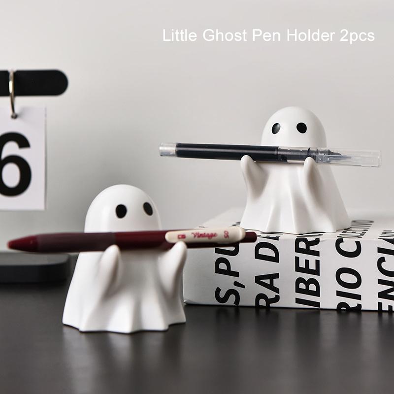 Spooky Ghost Pen Holder Cute Ghost Decor Creative Desk Ornament Quirky Adorable Pencil Stand