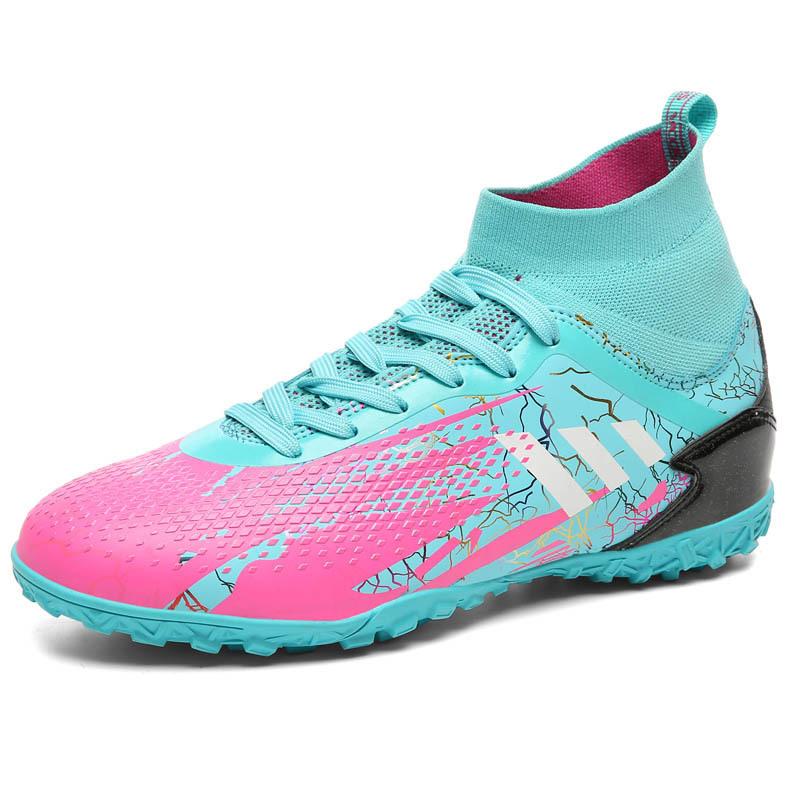 Новые бутсы с высоким верхом, мужские AG длинные шипы искусственный газон TF шиповки для тренировок детские мужские и женские кроссовки