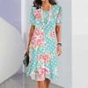 New Women's Dress with Elegant and Beautiful Printed Midi Dress Plus Size Women's Summer Dress