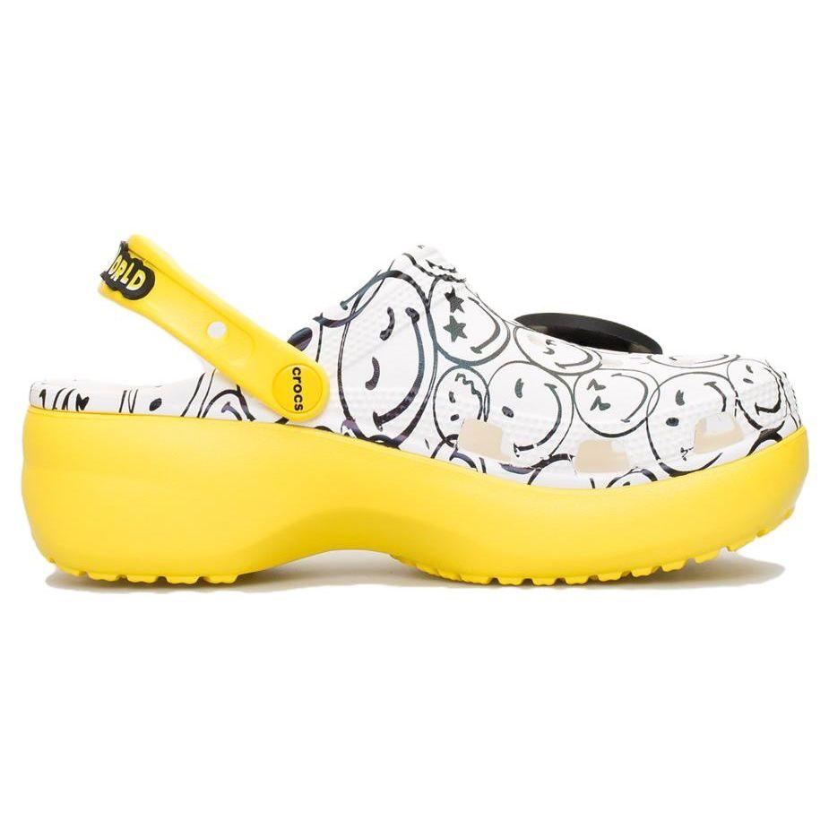 Crocs Smiley X  Классические клоги Удобные Универсальные клоги Женские клоги Белый Желтый 207980-94S