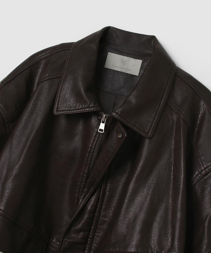 Блузон из кожи с refined pocket_Коричневый