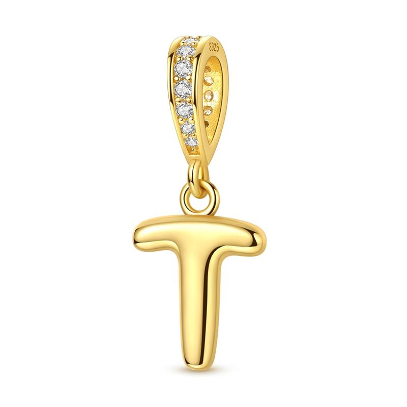 Новые Медные Золотистые Шармы-Подвески 26 Букв Для Оригинального Браслета Женский DIY Подарок