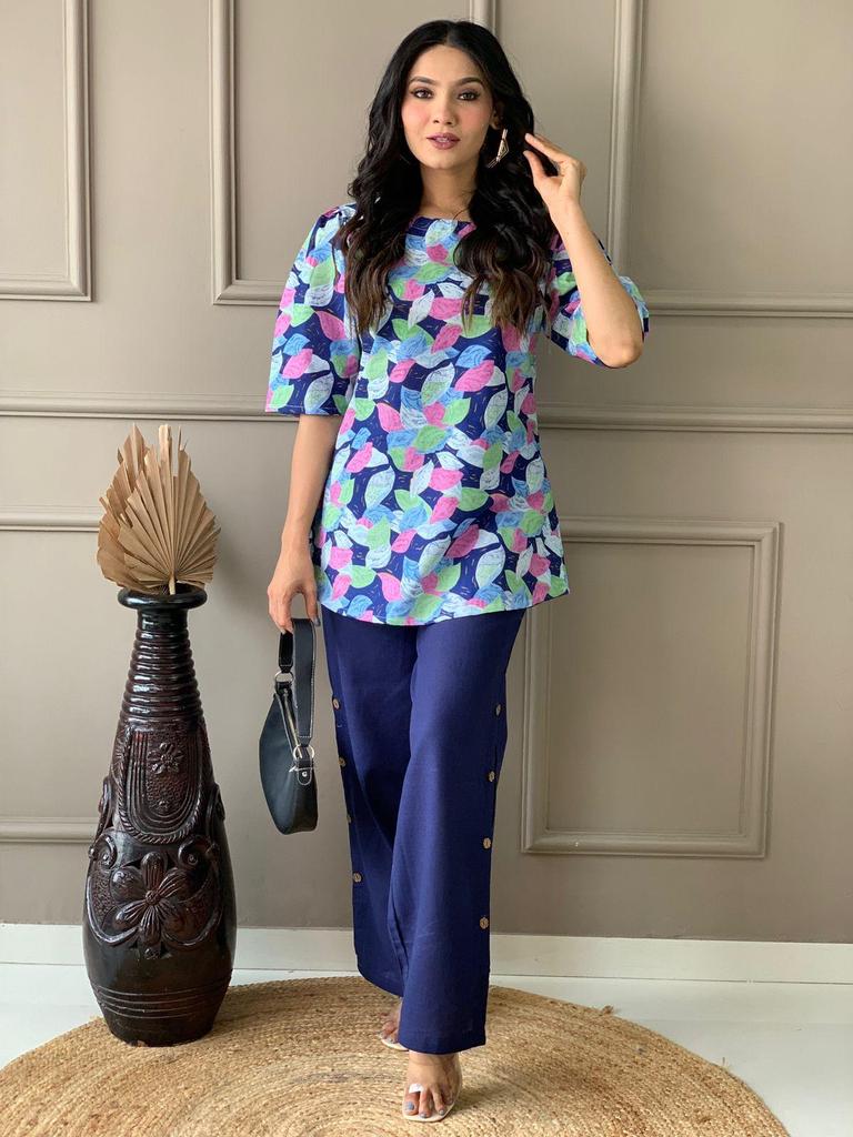 Женский комплект из чистого хлопка Курти Корд, праздничная одежда, индийский дизайнерский топ, туника, комплект с брюками Курта, платье