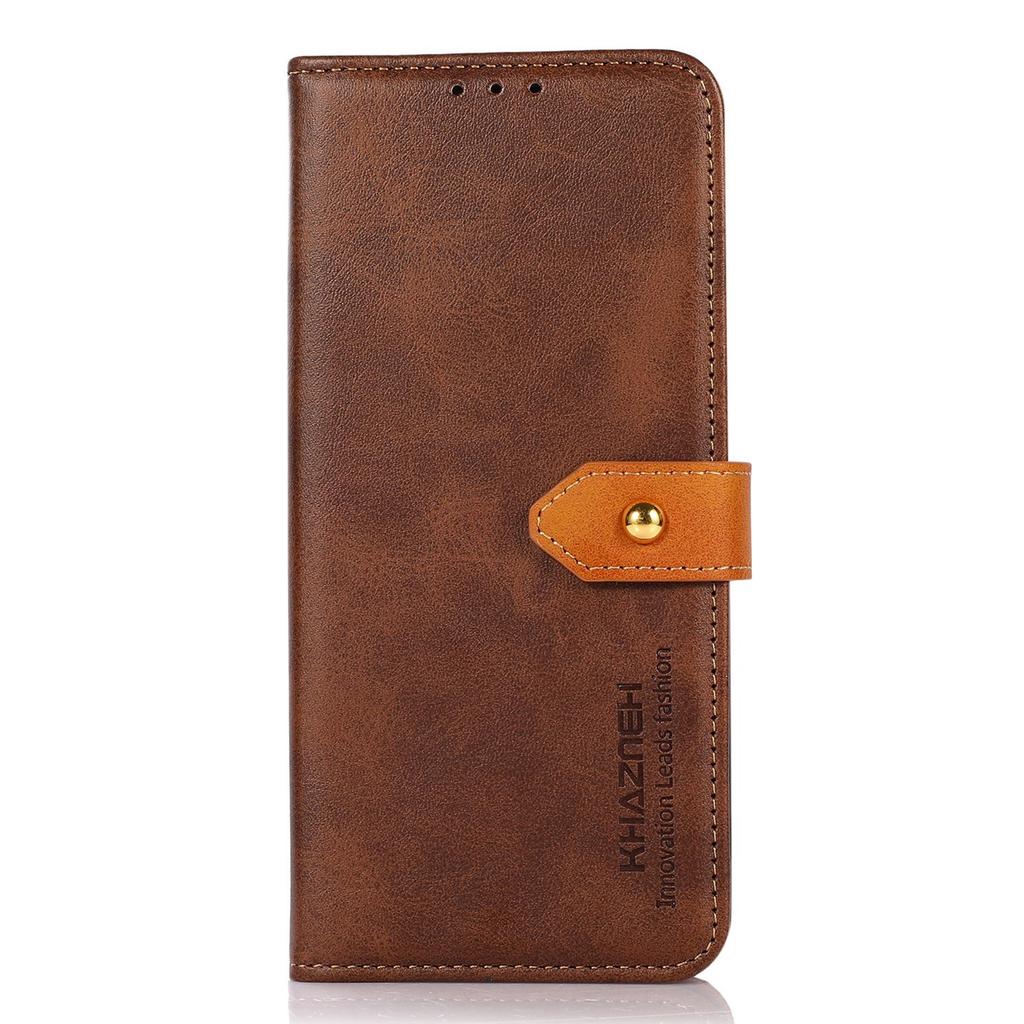 KHAZNEH For Honor X9a 5G/X40 5G/Magic5 Lite 5G Gold Button PU Leather Cowhide Texture Phone Stand Case Wallet Cover