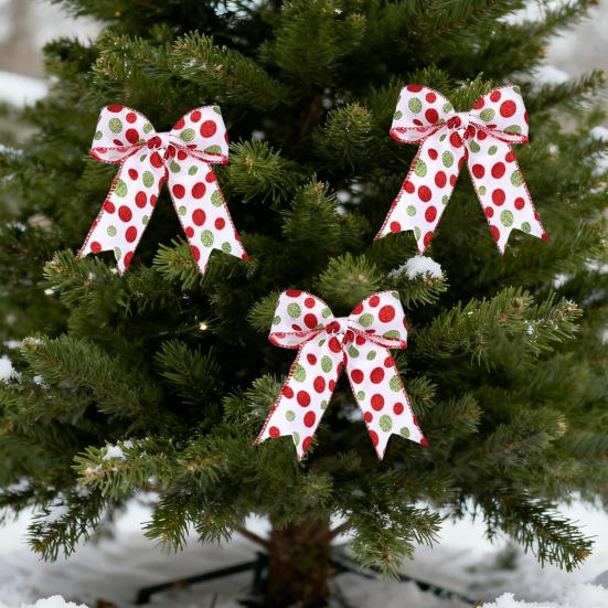 5 ярдов Рождественская проволочная лента 2,48" Красно-зеленая в горошек/полоску/завитушку Рождественская упаковочная лента для рождественской елки, венка, банта, упаковки подарков, DIY поделок