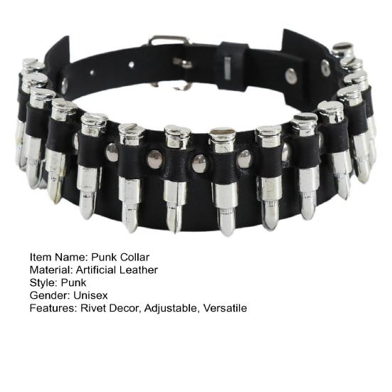 Ожерелье-чокер из искусственной кожи с заклепками и воротником в стиле панк-рок, готическое ожерелье-чокер для женщин и мужчин, эффектные ювелирные изделия