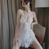 Sexy Clothes for Women Lingerie Lace See Through Nightdress Babydoll Porno Deep V Mesh Dress Panties Underwear Erotic Clothing