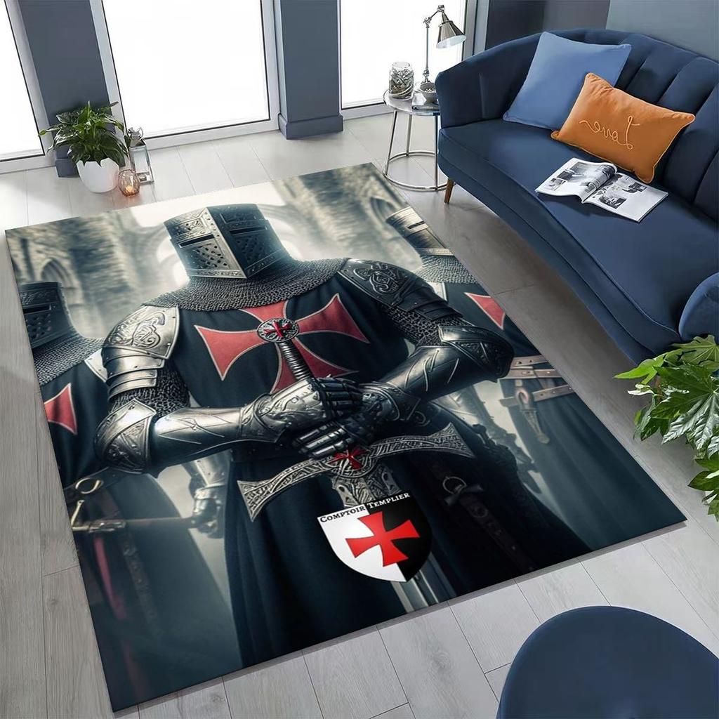 Тамплиер Рыцарь Крови Честь Святой Крестоносец Мультяшный Ковер для Спальни Гостиной Дивана Дома Декор Придверный Коврик, Детский Игровой Нескользящий Напольный Коврик
