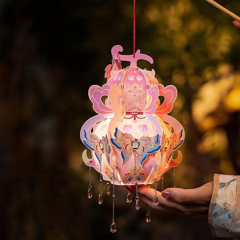 Mid-Autumn Festival Lanterns Diy Palace Lanterns Material Package Hand-Held Flower Lanterns Party Atmosphere Glowing Props Gifts