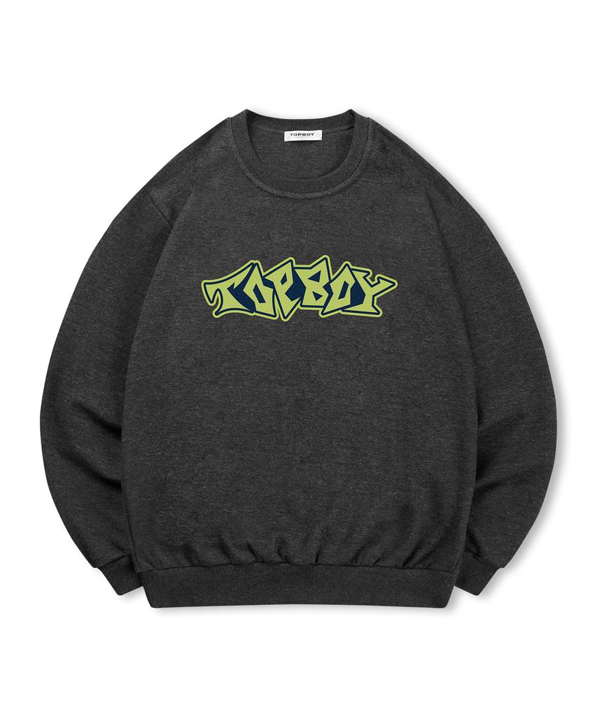 TOPBOY [Non-Fleece Or Fleece] Graffiti Print Sweatshirt (Type B)