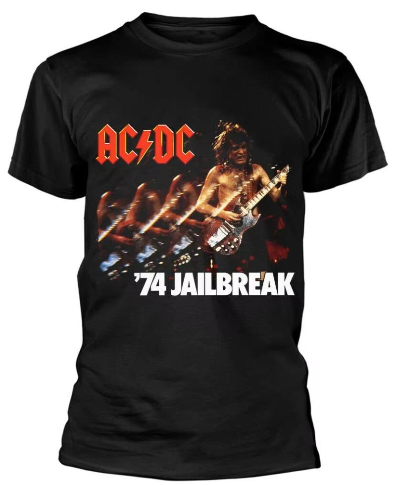ACDC Rock Band Clothing Peripheral Pattern Printing Summer Luxury Brand Cotton Men's and Women's T-shirt Short Sleeve Oversize
