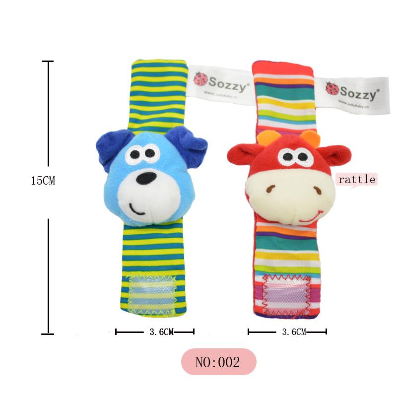 Sozzy Giraffe Dog Cute Animal Soft Baby Socks Toys Wrist Rattles Infant Toy Manufacturers  Rattle Socks for Babies