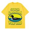 Stupid Canadian Wolf Bird Funny Meme TShirt Unisex Women Aesthetic Trendy TShirt Shortsleeved Loose Hip Hop Cotton T Shirts