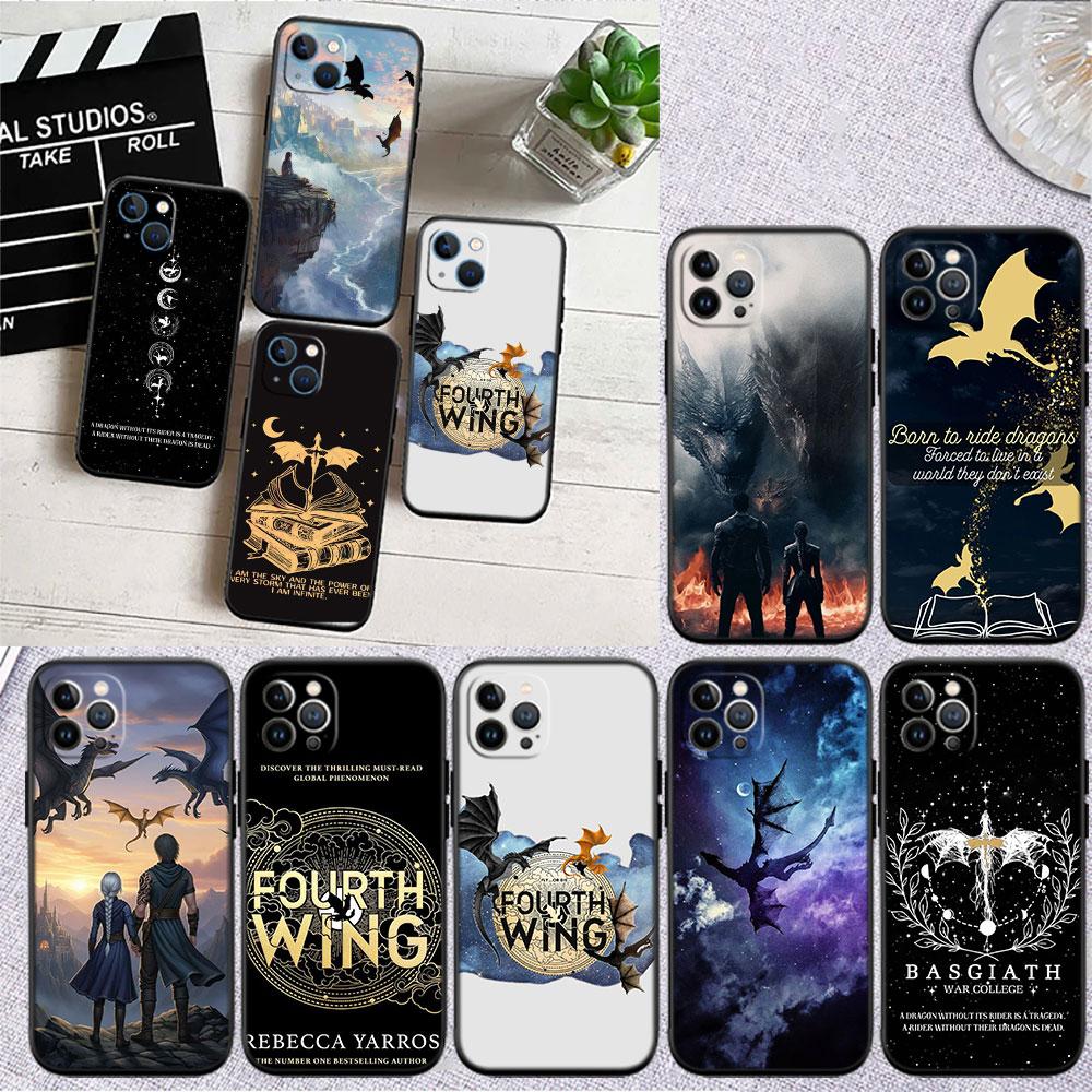 CJ56 Fourth wing dragons Soft Shell Phone Case for iPhone 16 15 14 13 12 Pro Max Plus Mini
