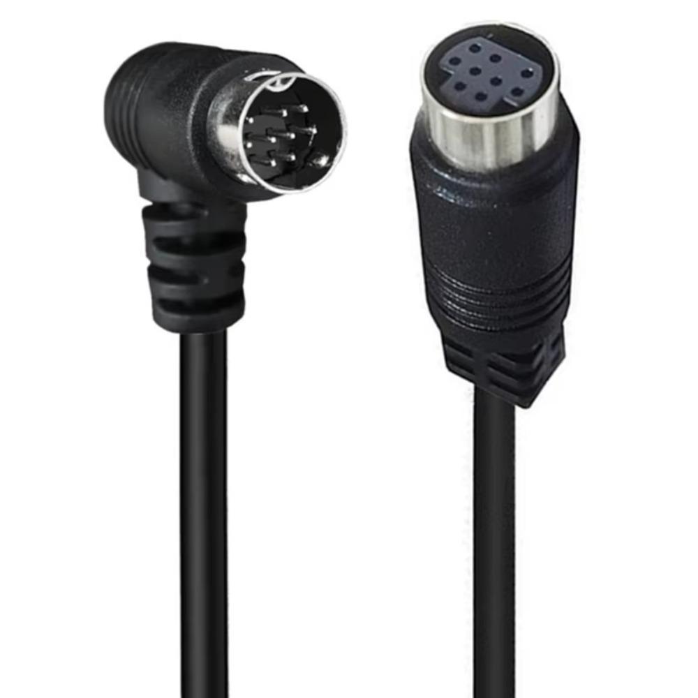 Male To Female S-Video Cable 90 Degree Bend Mini DIN Extension Adapter TV Receiver