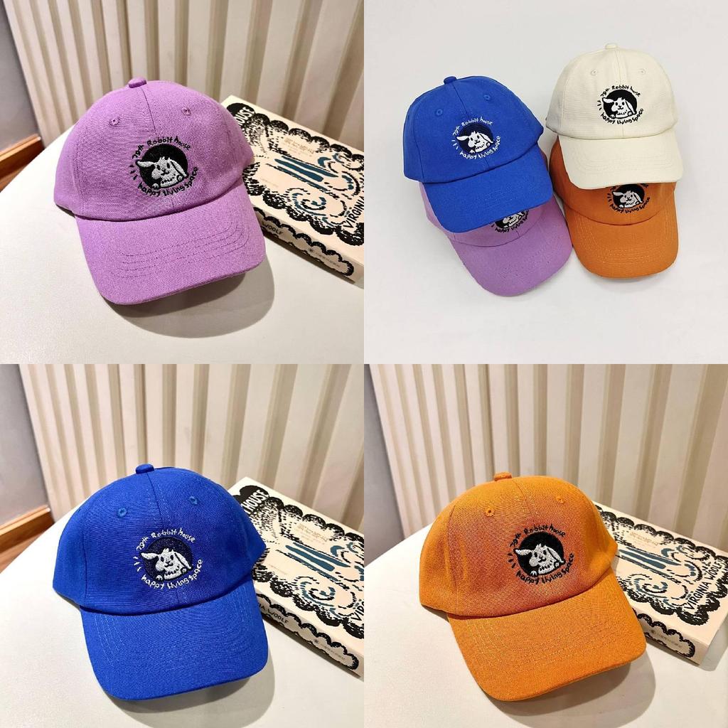 Милая детская бейсболка с вышивкой кролика для девочек, защита от солнца, кепка с утиным козырьком