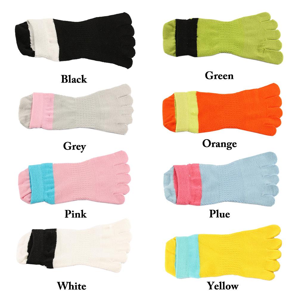 Sports Fashion Womens Autumn 8 Colors Five Finger Socks Cotton Ankle Toe Socks