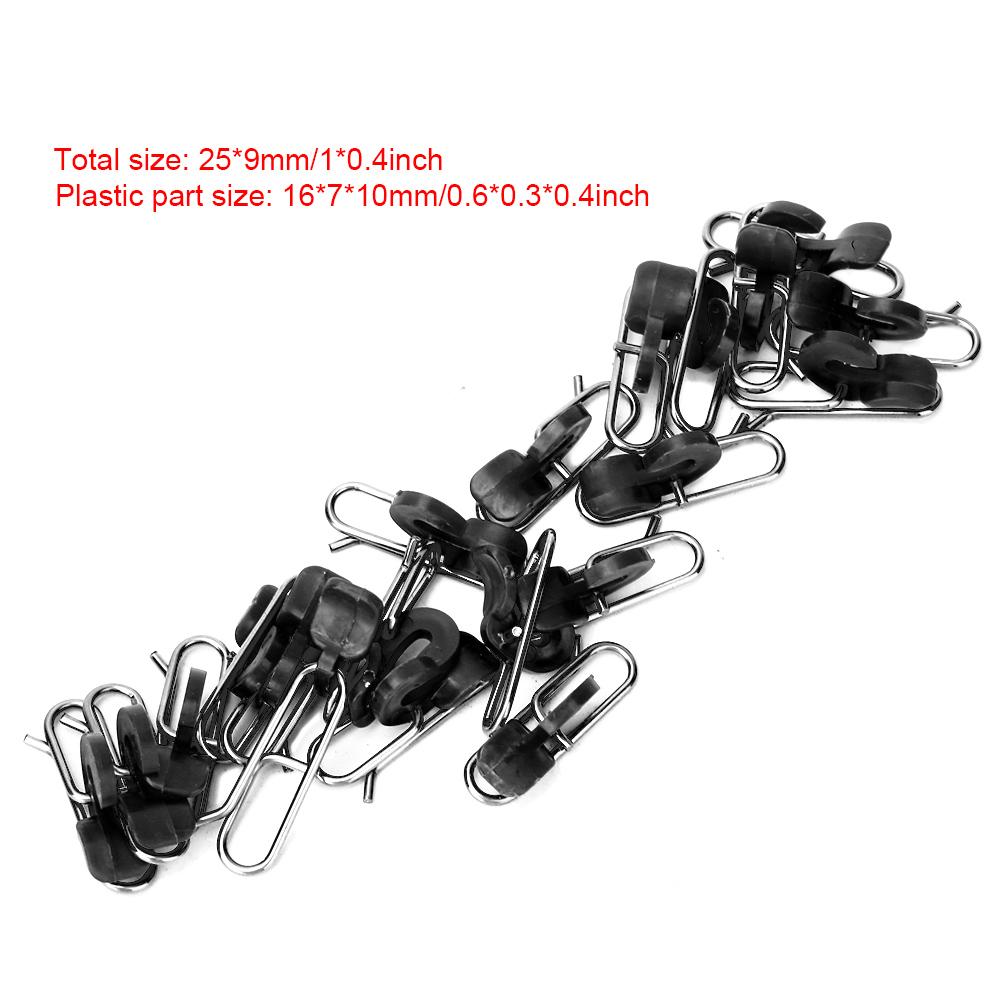 30 шт. прочных приманок из полиэтилена, зажимов для приманки, рыболовных крючков, аксессуаров для разъединения(черный)