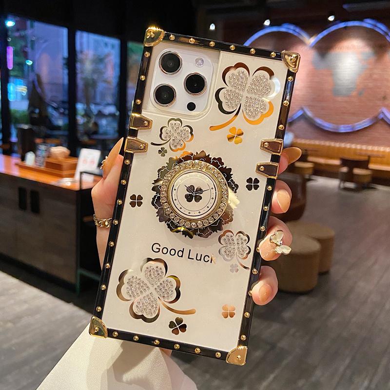 Креативный квадратный ремешок с ромбовидными перьями и листьями для IPhone 15 14 13 12 11 Pro Max чехол для Redmi 9 9A 9C Note 10 9/Samsung S23 S22 Ultra S21 A22 A52 A12