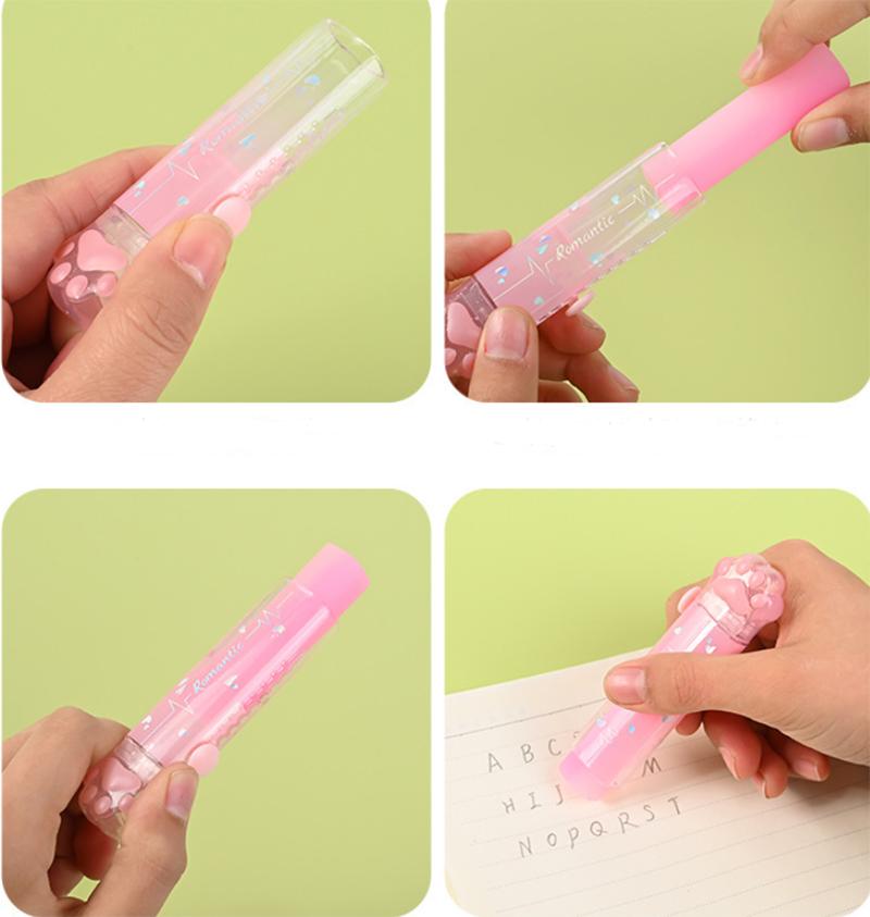 Ластики для карандашей Jelly Color, ластики Kawaii Cat Paw, резиновые ластики для школы, письменные принадлежности, корейские канцелярские принадлежности для детей, подарки для офиса