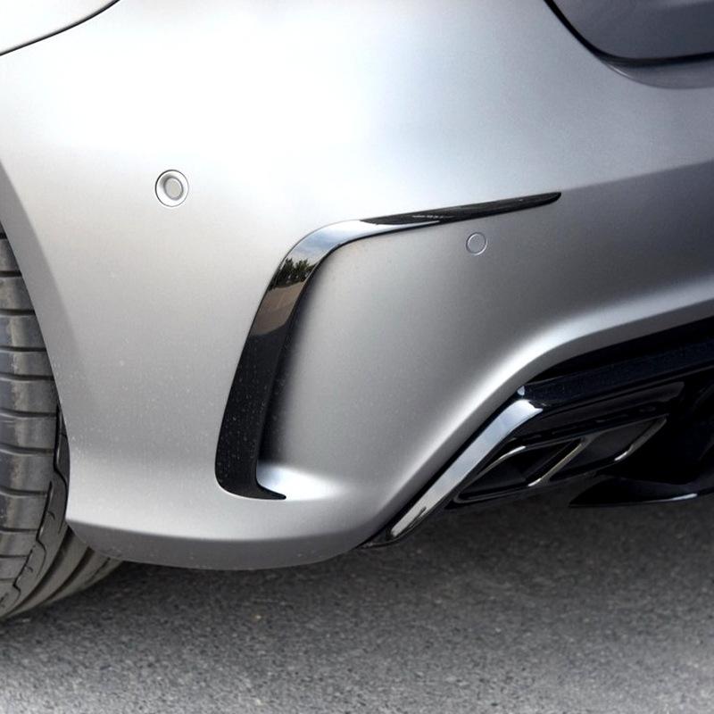 Rear Bumper Lip Spoiler Splitter Canards For Mercedes Benz W176 A200 A250 A260 A45 AMG 2013-2018 Hatchback Black Body Kit Tuning