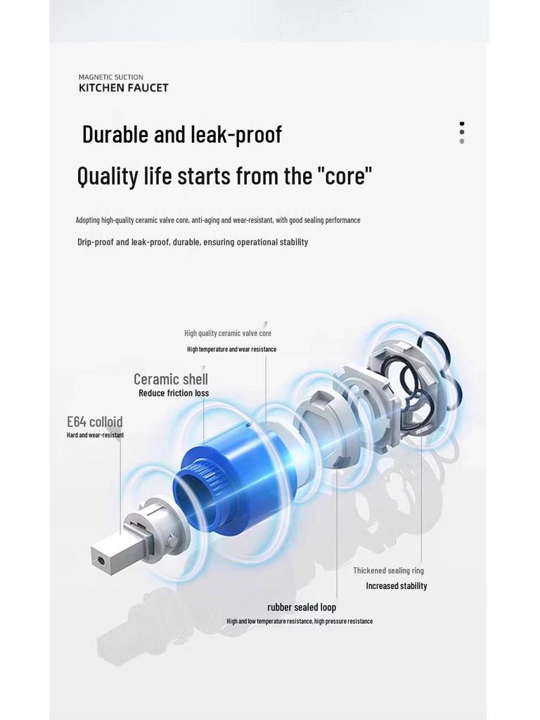 Универсальный вращающийся кухонный смеситель из нержавеющей стали с технологией защиты от брызг